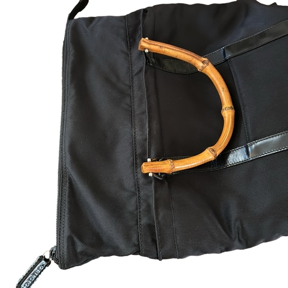 GUCCI Vintage Nylon Bamboo Top Handle Tote - Picture 14 of 16